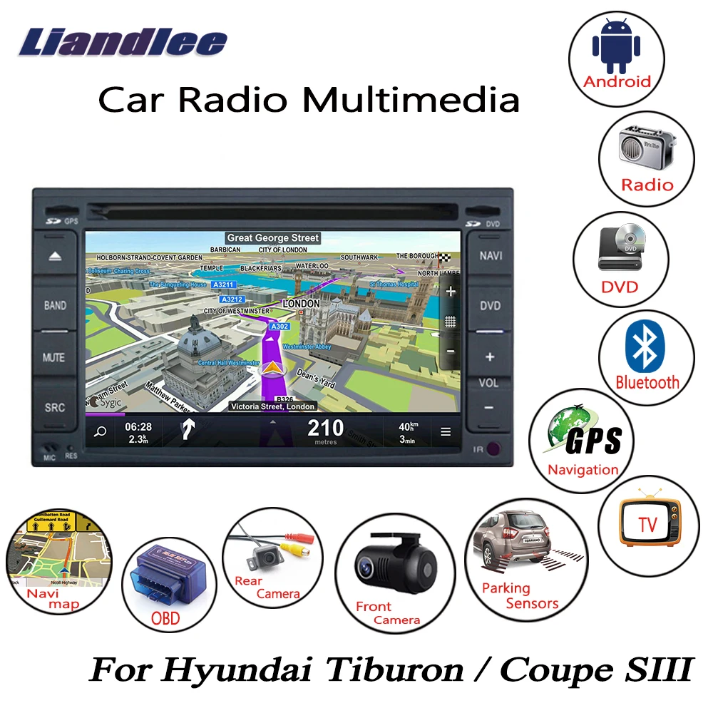 Liandlee для hyundai Tiburon/Coupe SIII 2001~ 2008 Android автомобильный Радио CD dvd-плеер gps Navi навигационные карты камера OBD tv HD BT