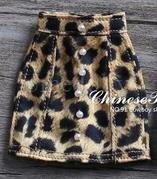1 skirt Модное джинсовое пальто в ковбойском стиле; юбка с леопардовым принтом для Blythes, Azone S, OB24; аксессуары для одежды - Цвет: 1 skirt