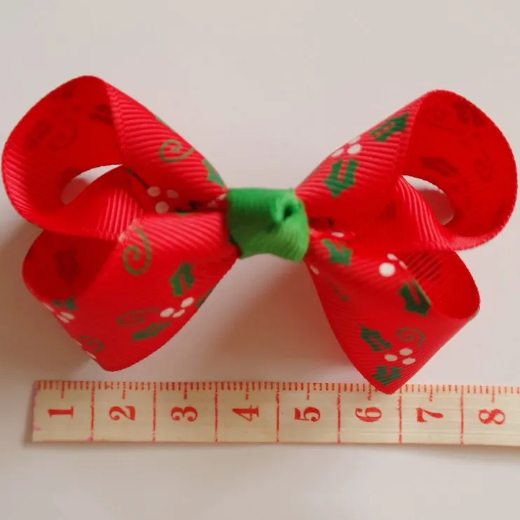 

Free shipping 50pcs Christmas Twisted Ribbon Hair bow