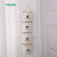 thours tree bicyclewall hanging storage bag dark fabric cotton pockets pendant makeup sundries organizer home decoration