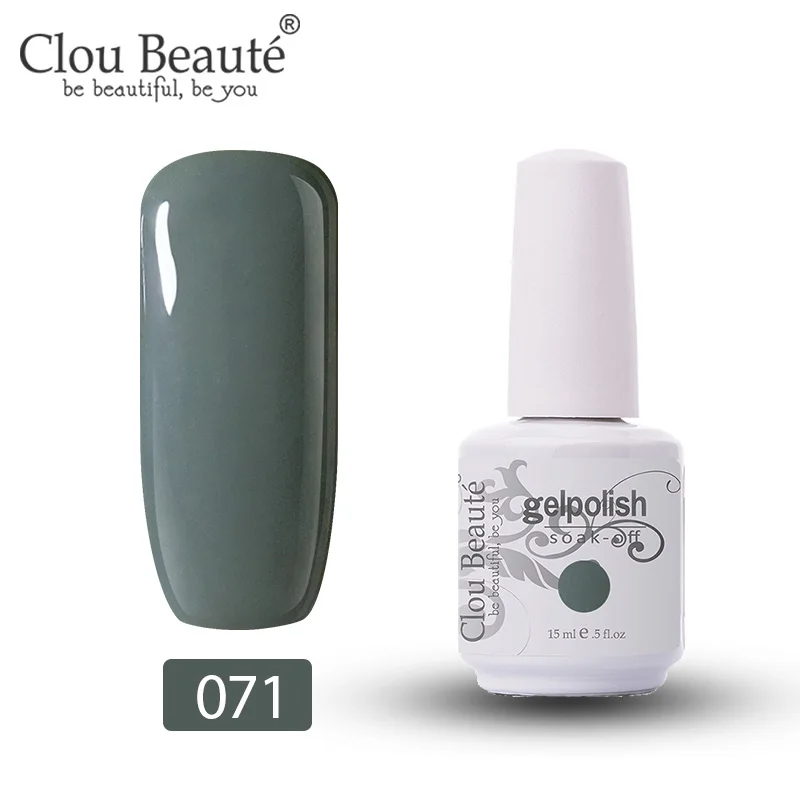 071 Clou Beaute гель для дизайна ногтей УФ светодиодный Устойчивый лак для ногтей отмачиваемый белый гель разноцветный Гель-лак для ногтей лак 15 мл - Цвет: 071