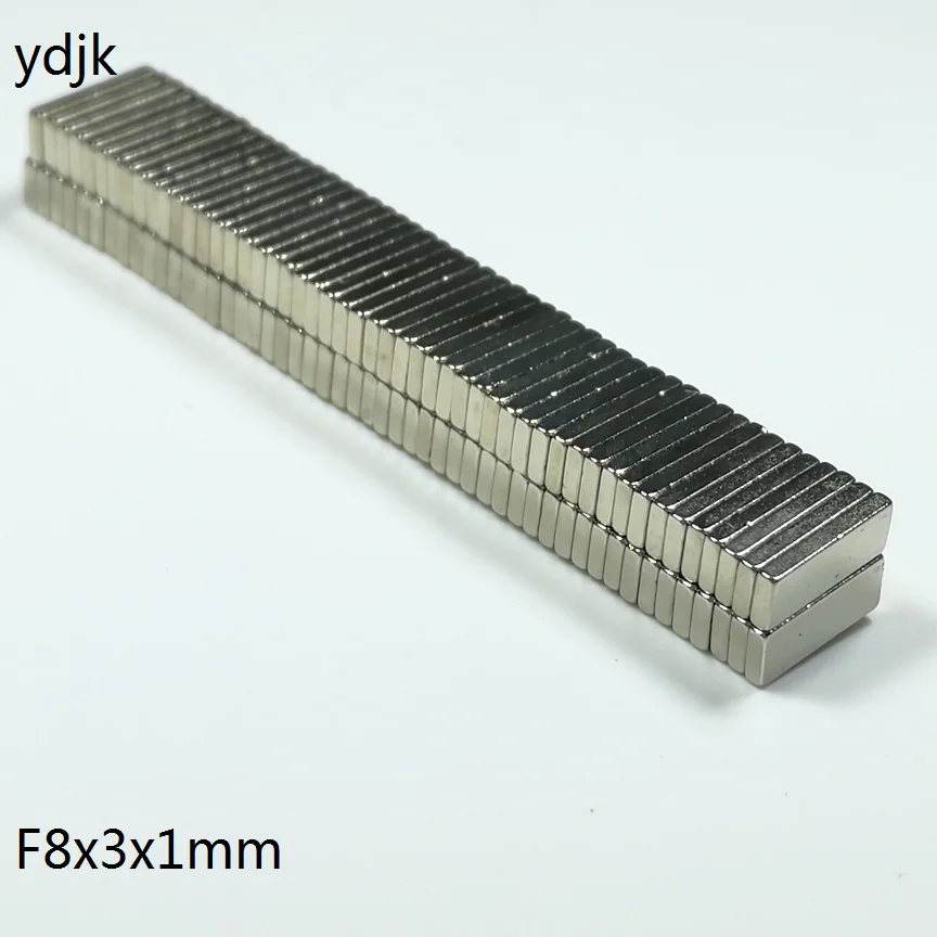 20 шт. / Лот N38 Кубовидный магнит 8x3x1 Сильный неодимовый 8*3*1 NdFeB 8 x 3 1 Редкоземельный