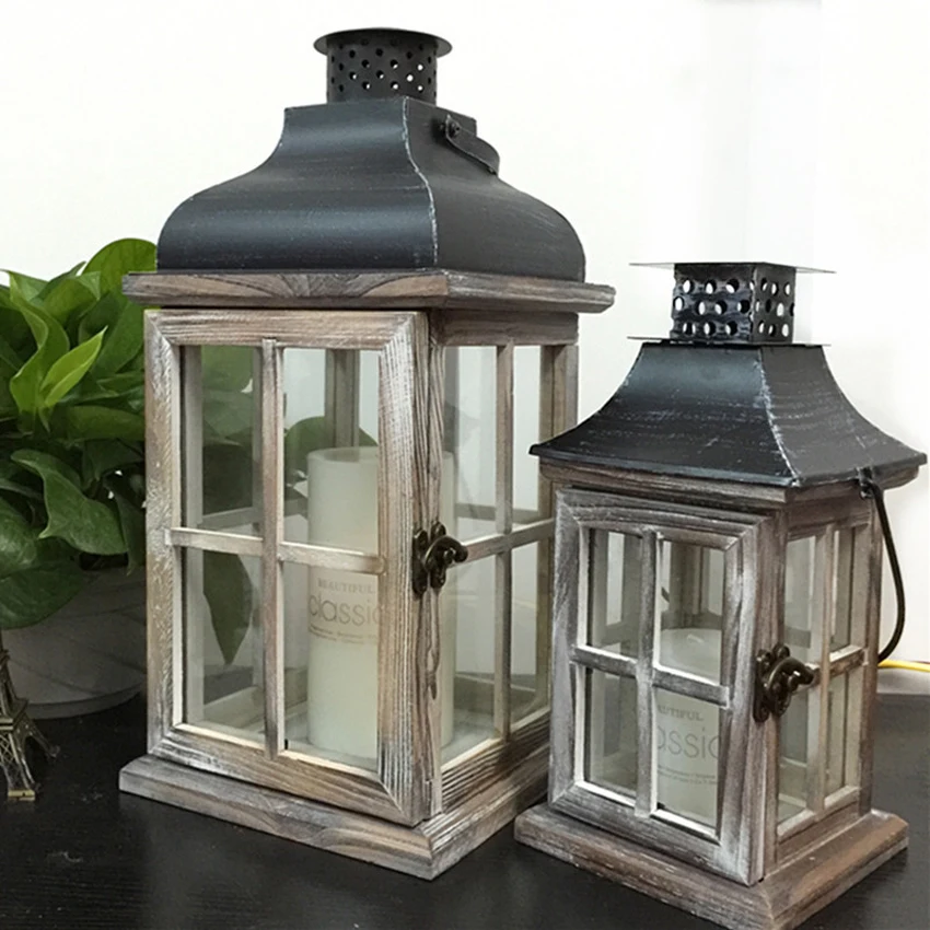S Votive Iron Glass Hanging Candlestick Candle Lantern Party Christmas Home Decoration