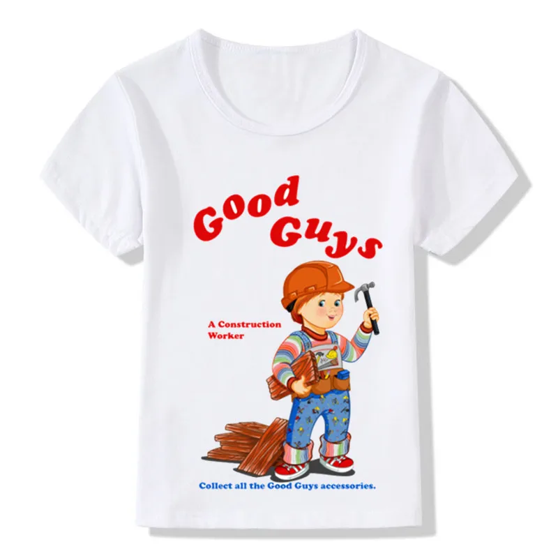 Детская модная забавная футболка с надписью Good Guys Chucky повседневная одежда летние