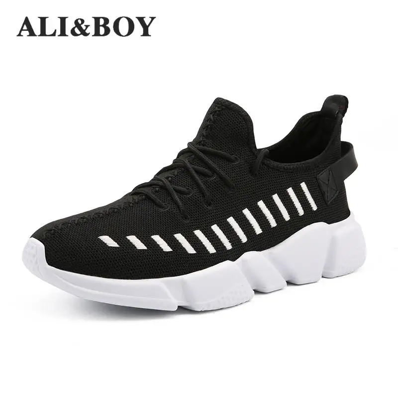 Дышащие кроссовки для мужчин черные и белые спортивные Zapatos Corrientes De Verano Chaussure Homme