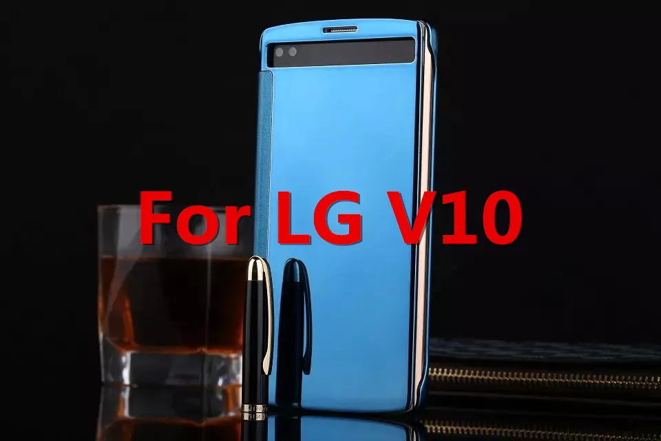 Для LG G5 H830 H850 V10 роскошный однотонный чехол для задней панели чехол с гальваническим покрытием зеркальные телефонные чехлы для LG G5 V10 жесткий бумажник флип-чехол для телефона - Цвет: Blue for V10