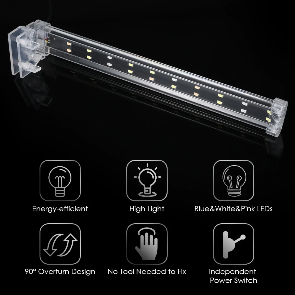 28 см аквариум светодиодный зажим клип на Аквариум лампа SMD5730 бар освещение