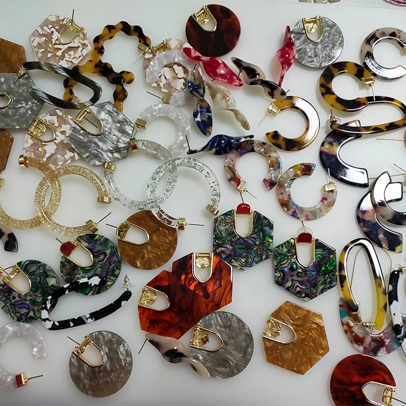 Женские акриловые серьги подвески FASHIONSNOOPS большие круглые геометрические из
