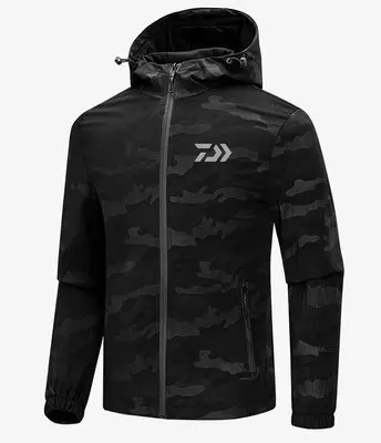 black Весна осень новая мужская одежда для рыбалки Daiwa мягкая черная камуфляжная куртка теплая водонепроницаемая походная куртка - Цвет: black
