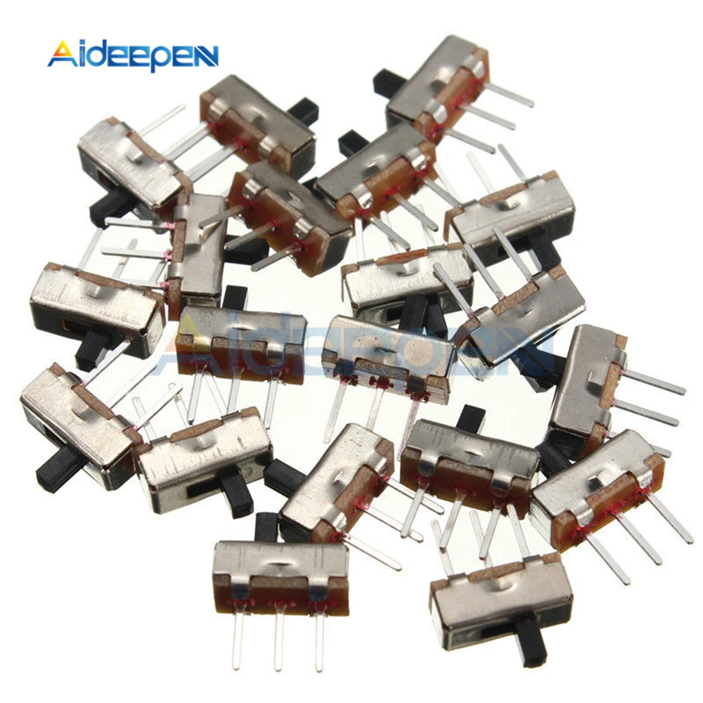 

50Pcs SS12D00G3 2 Position SPDT 1P2T 3 Pin PCB Panel Mini Vertical Slide Switch Toggle Switches
