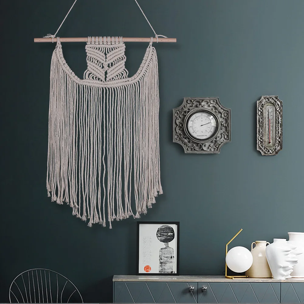 Новый макраме настенный гобелен ручной работы геометрическое Искусство