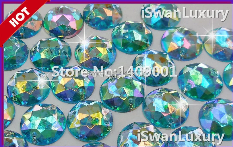 Высококачественные акриловые круглые Кристаллы 14 мм детские голубые стразы