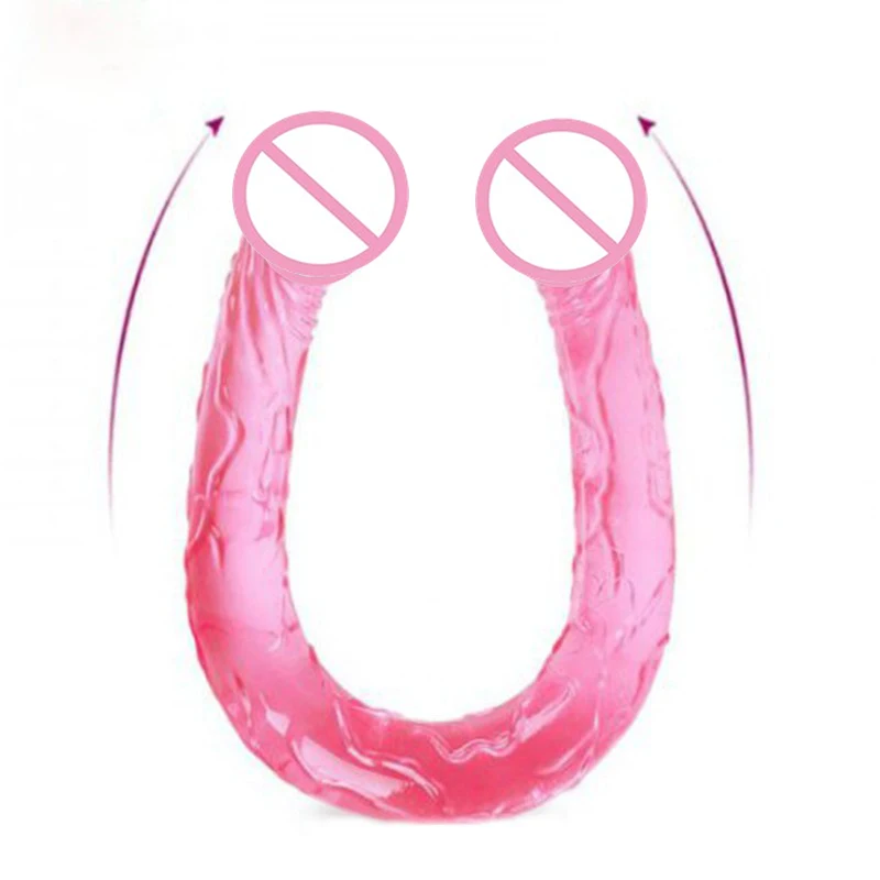 Мягкий фаллоимитатор для проникновения гибкий двойной длинный пенис лесбиянок