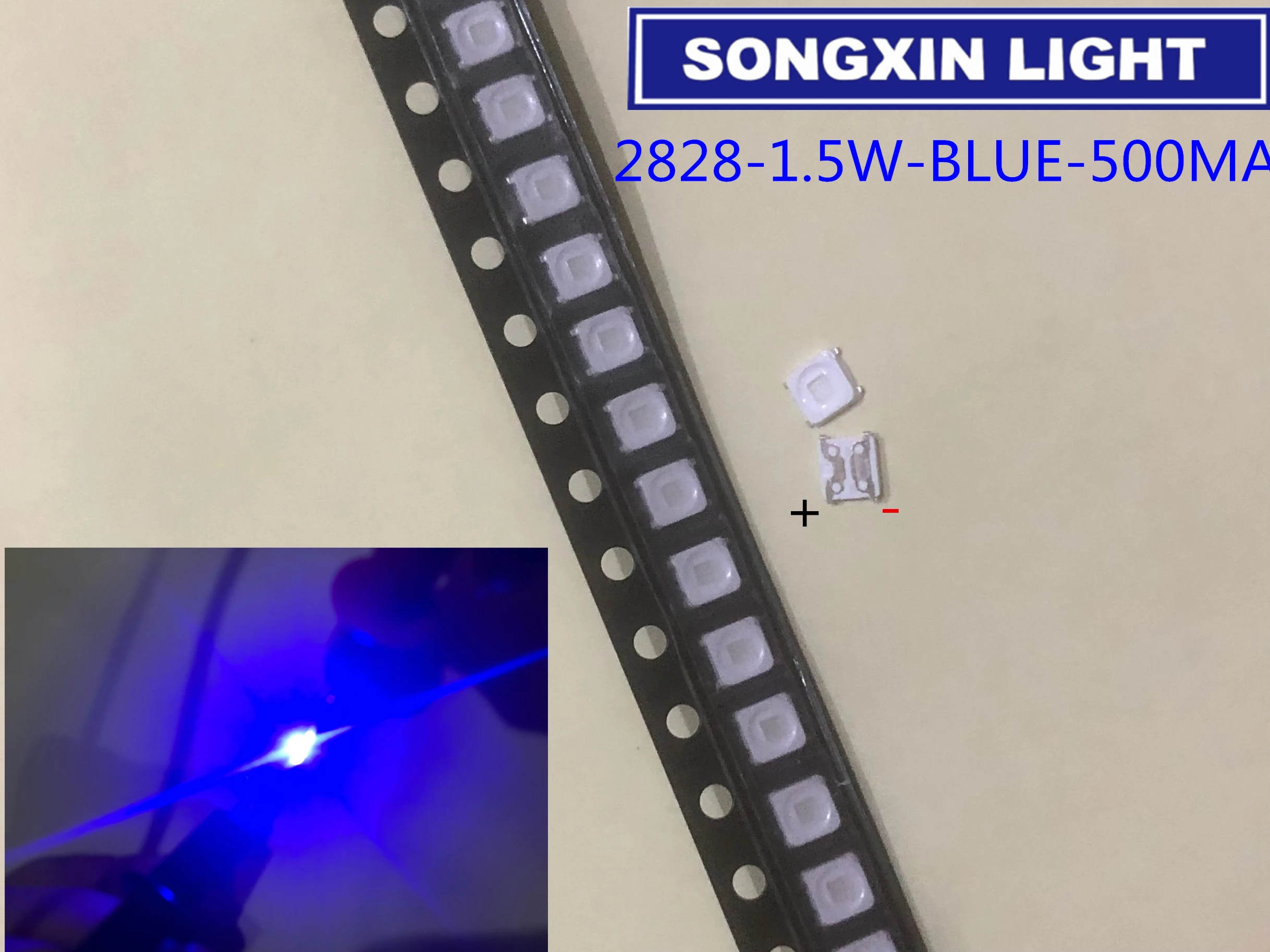 200 шт./лот SMD LED 3228 3 в 2828 нм Синий 1 5 Вт Высокая мощность для подсветки телевизора