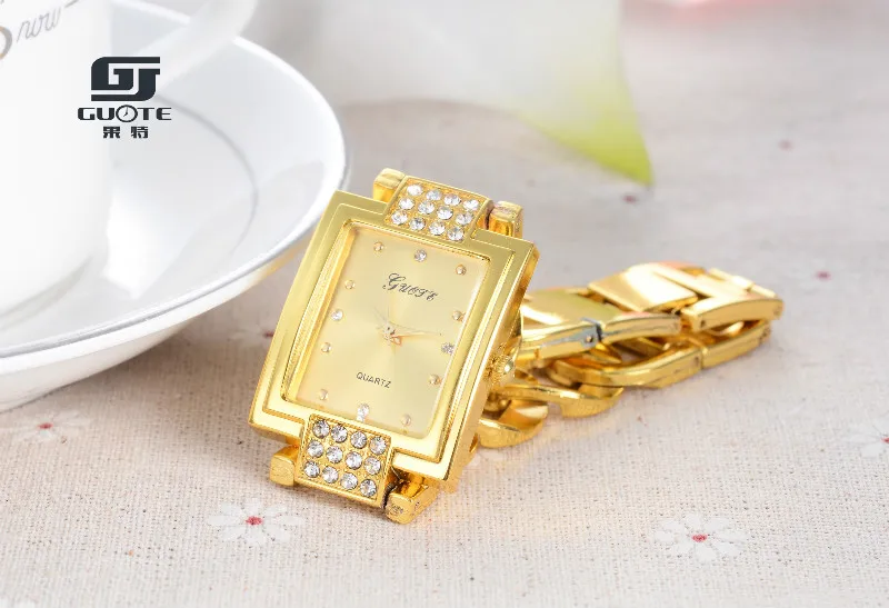 Новые модные роскошные Для женщин розового золота прямоугольник циферблат