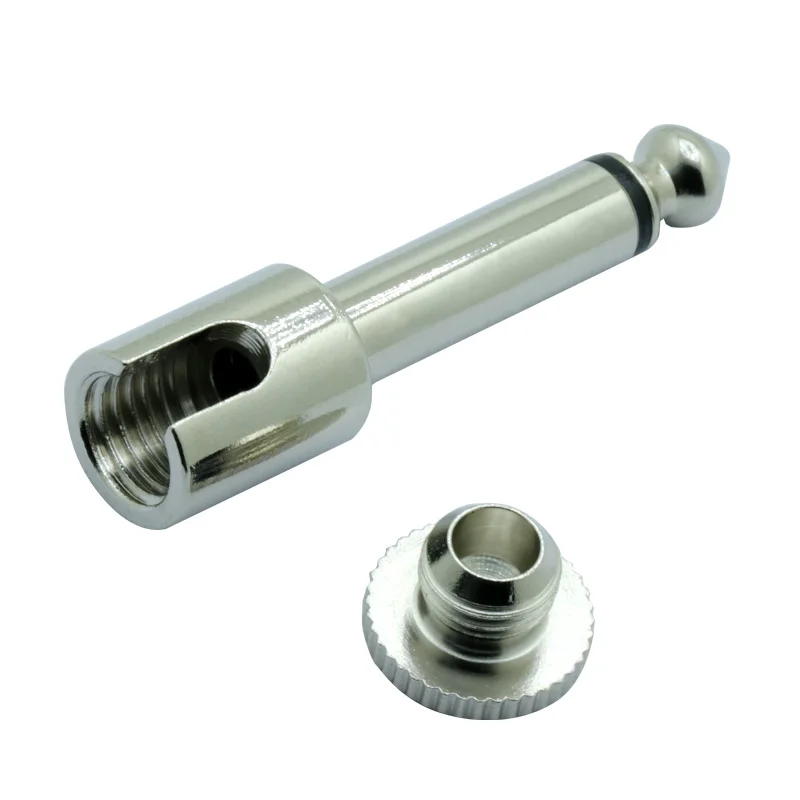 

100pcs 2Poles 6.35mm Mono Male Plug Nickel Plated Audio 1/4 Mono Plug Screw Solder-free Guitar Microphone Jack 6.35mm Connector