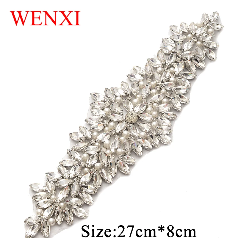 WENXI 5 шт. ручной вышивки бисером для платья невесты Пояс Кристалл Стразы