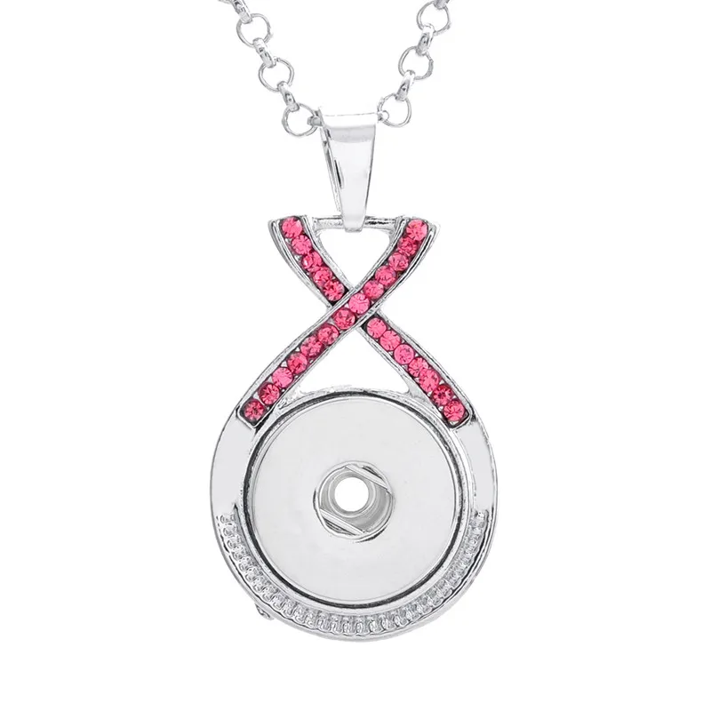 3 цвета горный хрусталь Бесконечность формы металла кулон ожерелье с кнопкой 50 см