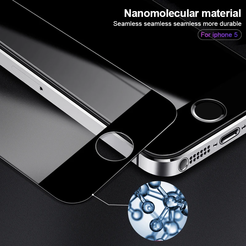 RZP полное покрытие закаленное стекло для Apple iPhone 5S 5 SE 5C защита экрана 9H защитная