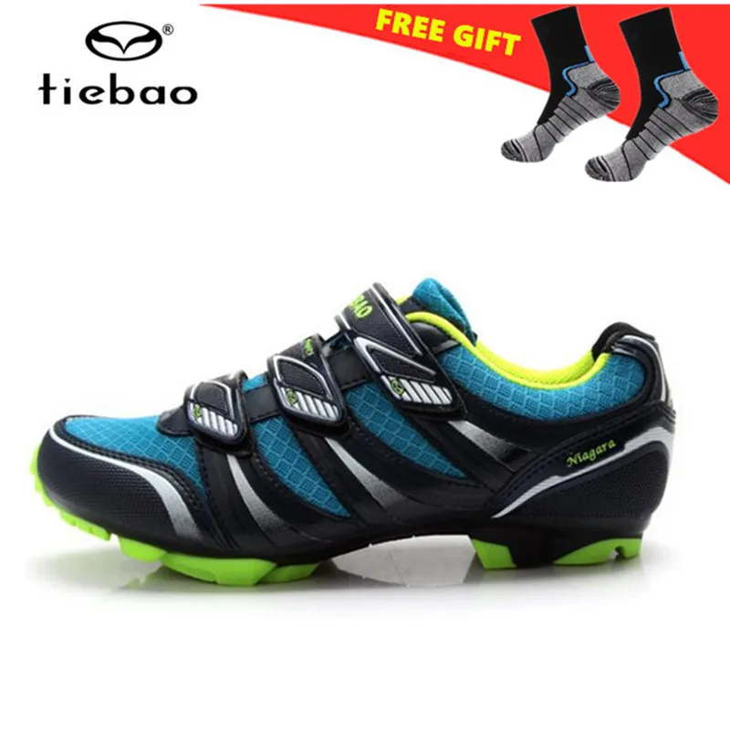 Tiebao велосипедная обувь Sapatilha Ciclismo MTB женские кроссовки мужские zapatillas hombre deportiva bicicleta горный велосипед велосипедный спорт - Цвет: add a pair of socks