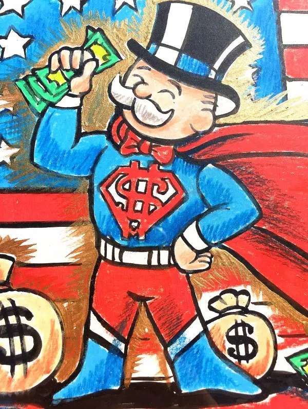 AM039 Mr Monopolyingly искусство уличное граффити Mimo Холст Картина Скрудж мышь плакат Настенная картина для гостиной домашний декор - Цвет: AM039
