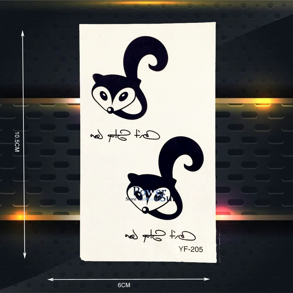 Симпатичные Фокс Временные татуировки для детей Средства ухода за кожей Книги по