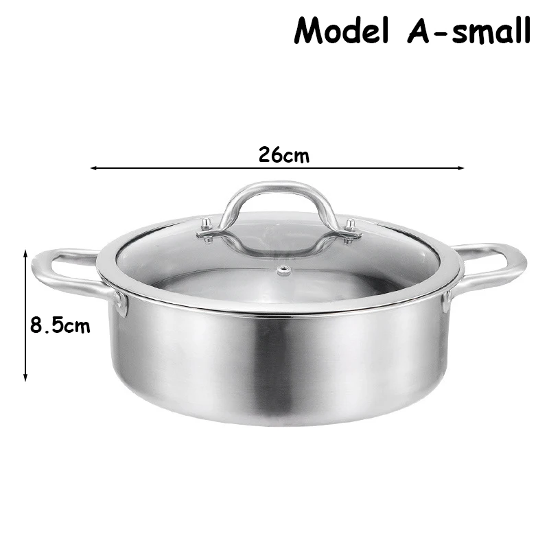 Model A Small Горячий котел с подогревом из нержавеющей стали, горшок с двумя вкусами, рождественские контейнеры для еды, легко Корейская кастрюля для ресторана, кухонная утварь - Цвет: Model A Small