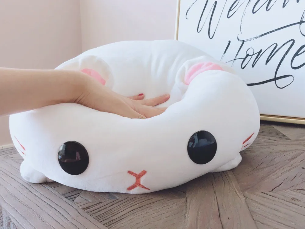 Kawaii Белый Кот в форме пуха хлопчатобумажная мягкая кукла котенок плюшевая