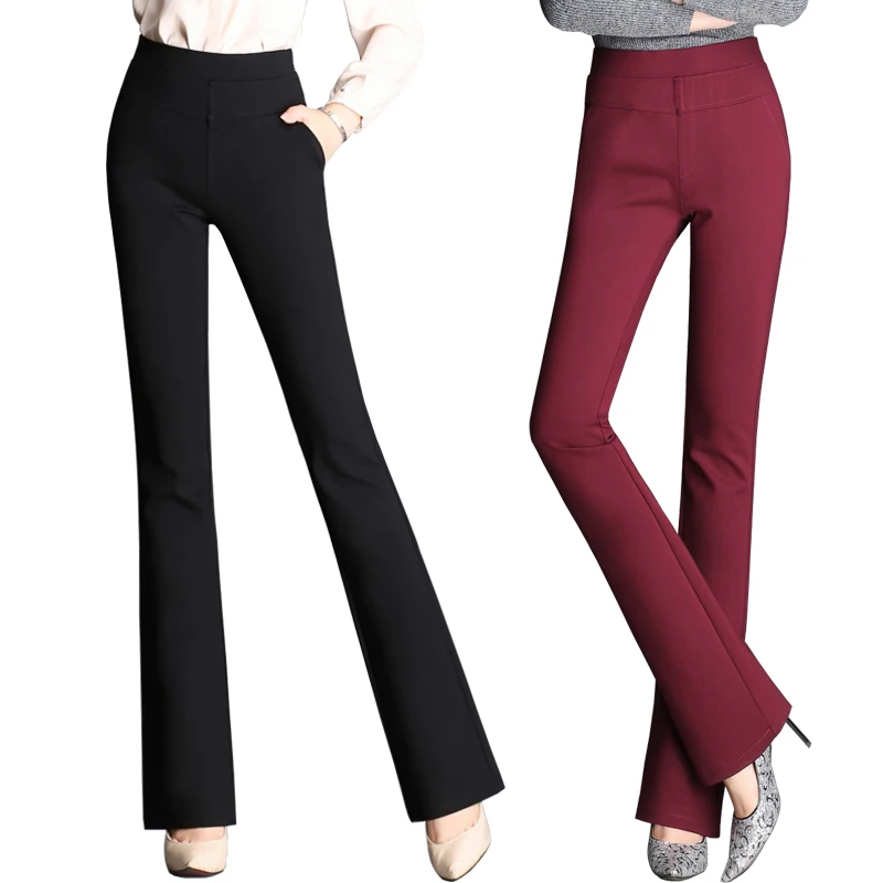 Осенне-зимние новые брюки micro-La с высокой талией эластичные прямые женские