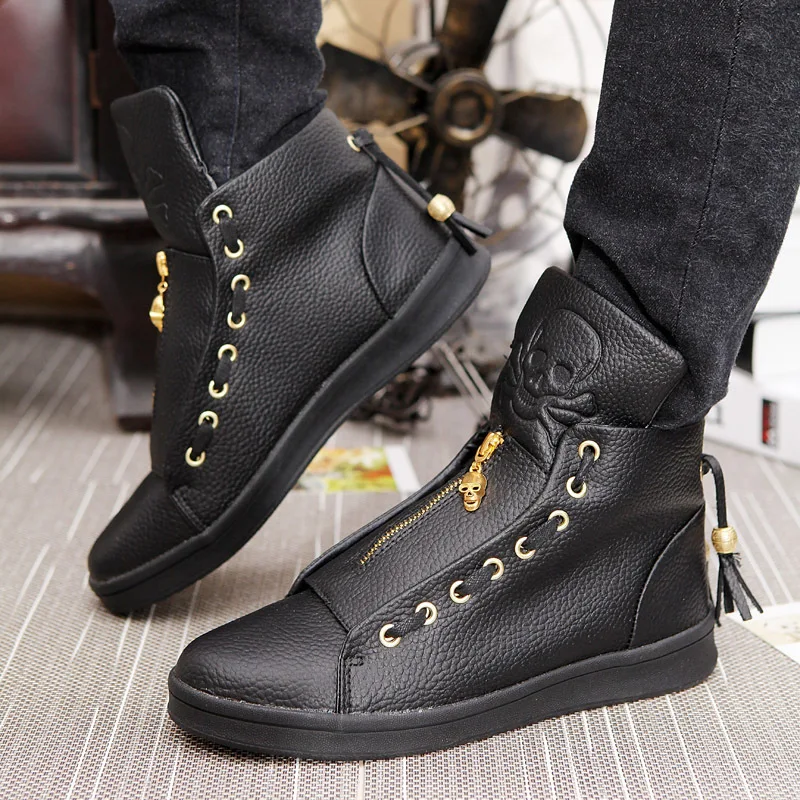 2018 New Sales Designer Shoes Men High Quality Hip Hop Skull Mens Casual Luxury Brand Famous Leather Tops HX 926 | Обувь