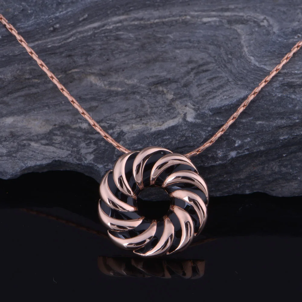 QM ювелирные изделия с розовым покрытием Bijoux модные милые круглые черные полосы