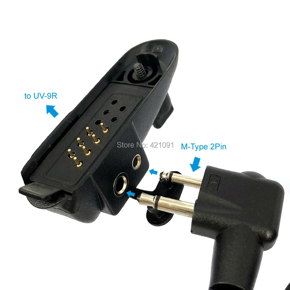 Радио Baofeng UV-9R Plus Talkie-Walkie адаптер для M-type 2 Pin Подходит для Motoluola GP88 Walkie Talkie гарнитура микрофон Аксессуары