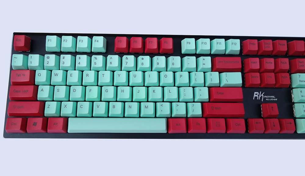 NPKC OEM клавишные колпачки pbt красно-мятный смешанный ANSI макет 61 клавиши 87 клавиш 108 клавишей для переключатели Cherry MX механической клавиатуры