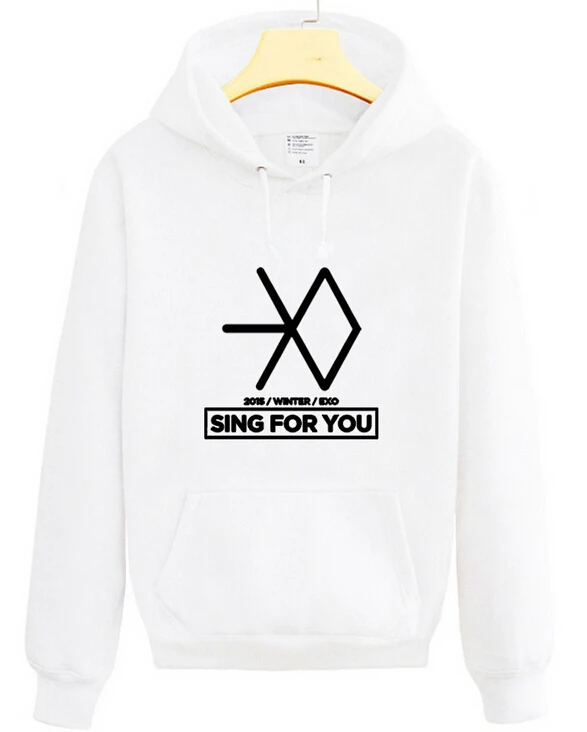 

Fashion autumn winter kpop exo fleece hoodie 2015 winter sing for you printing lovers pullover sweatshirt sudaderas