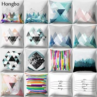 hongbo 1 pcs pillow case cushion cover bed pillowcase square for car sofa home decor 45x45cm marble line