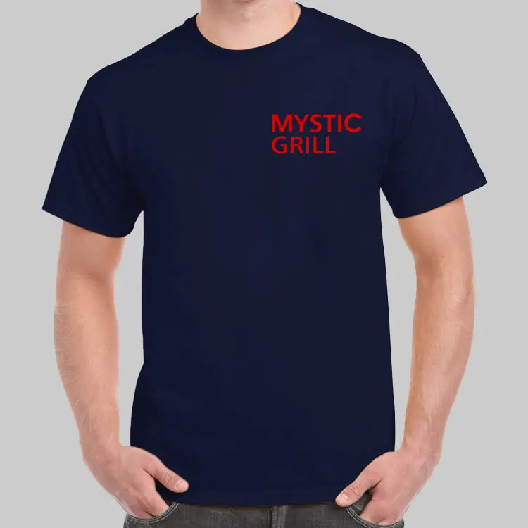 Футболка с логотипом The Vampire Diaries Mystic Grill темно синяя футболка размер США новинка