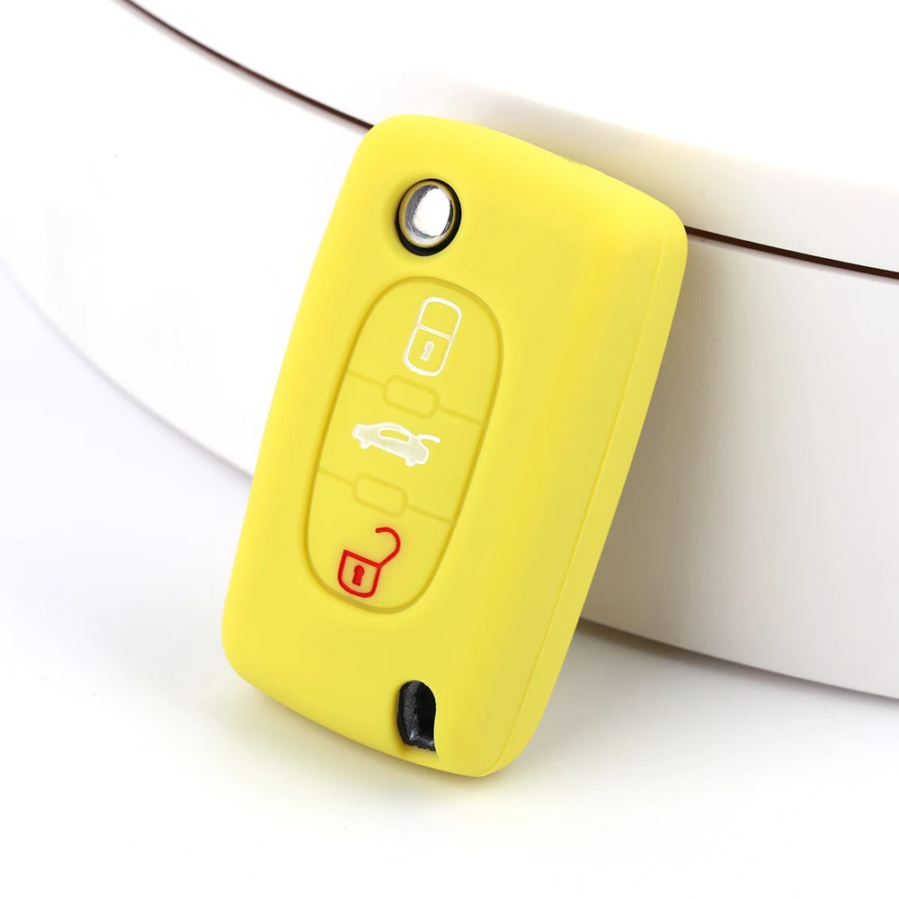 Рекламные использованные Силиконовые 3 кнопки флип дистанционного ключа чехол