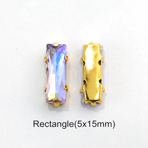 5x15mm--20PCS 20 шт фиолетовый AB смешанные формы Размеры пришить стразы с коготь Flatback Стекло шитье стразами камни для Сделай Сам одежда B1160 - Цвет: 5x15mm--20PCS