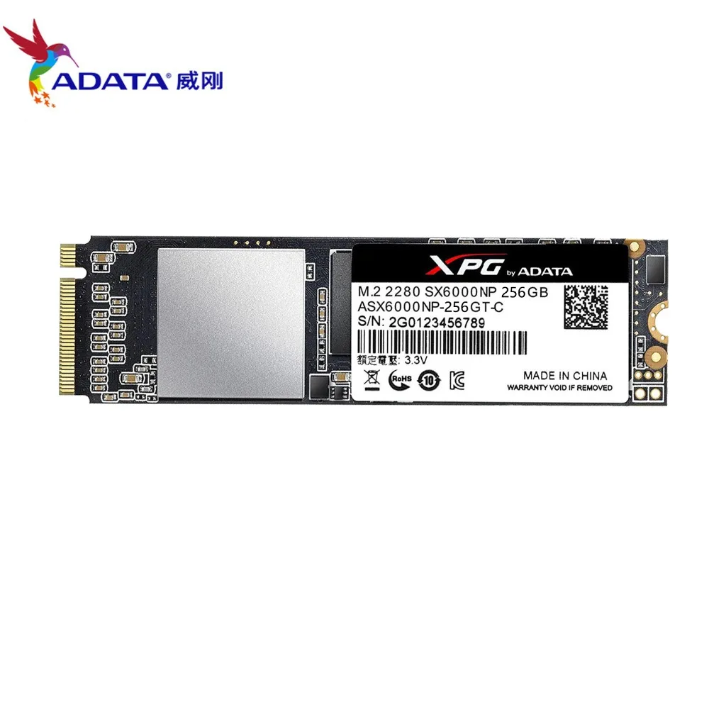 ADATA XPG SX6000 PCIe 128 ГБ 256 Гб 3D NAND Gen3x2 M.2 2280 NVMe 1 2 R/W до 1000/800 Мб/с Твердотельный накопитель |