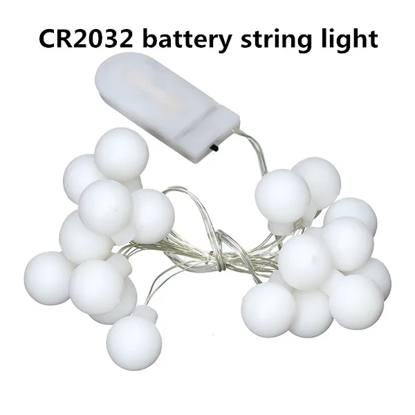 CR2032battery string Led Globe string light battery USB fairy tale ball 50Led waterproof bedroom outdoor garden holiday wedding party Christmas - Испускаемый цвет: CR2032battery string