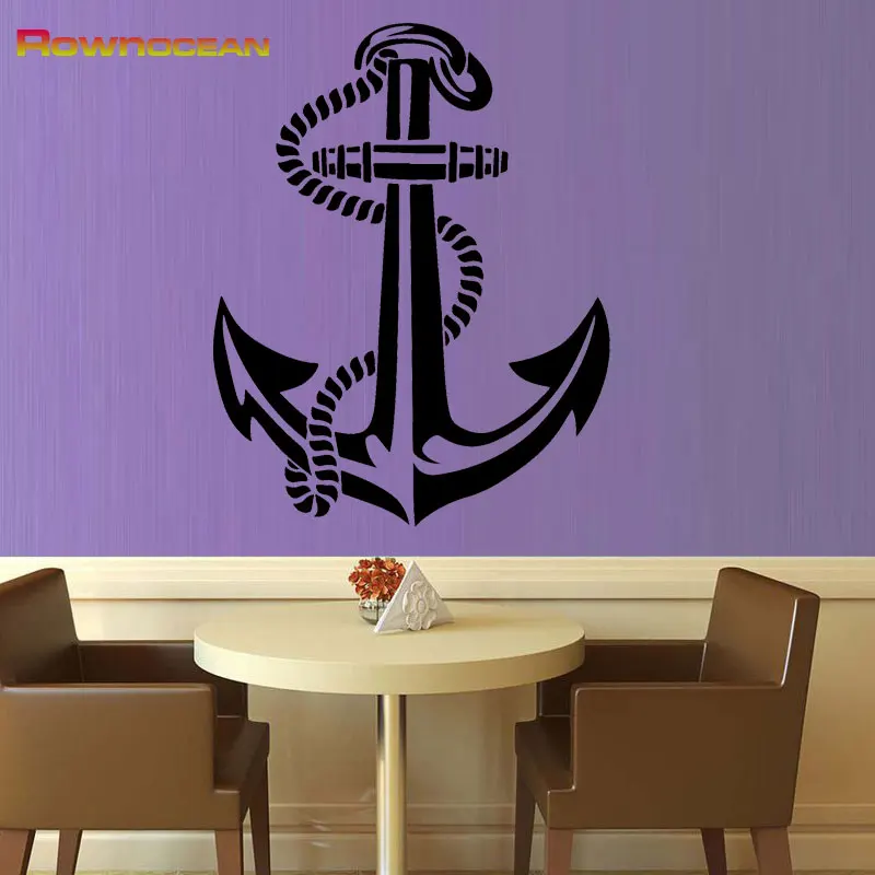 ROWNOCEAN морских домашний декор якорь Wall Art Наклейки на стены для детских комнат