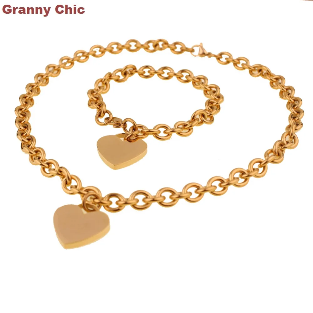 Набор женских ювелирных изделий Granny Chic золотистая цепочка из нержавеющей стали в