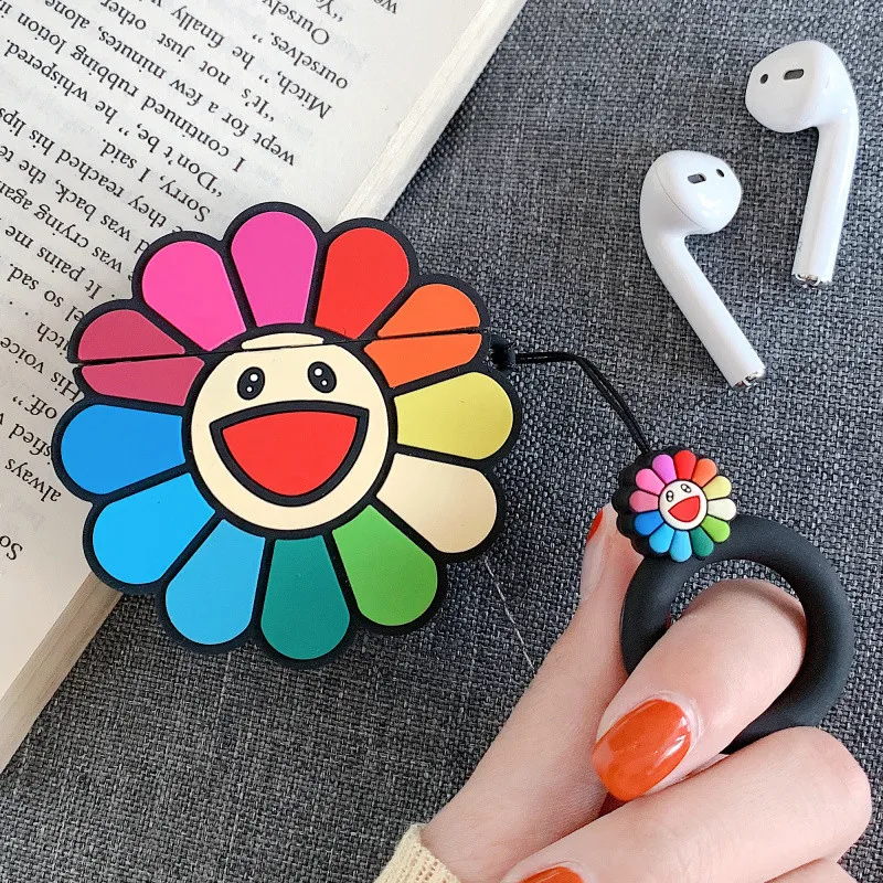 Прекрасный 3D Подсолнух для airpods 1 2 защитный чехол Apple беспроводная Bluetooth гарнитура Мягкий Силиконовый Чехол ударопрочный