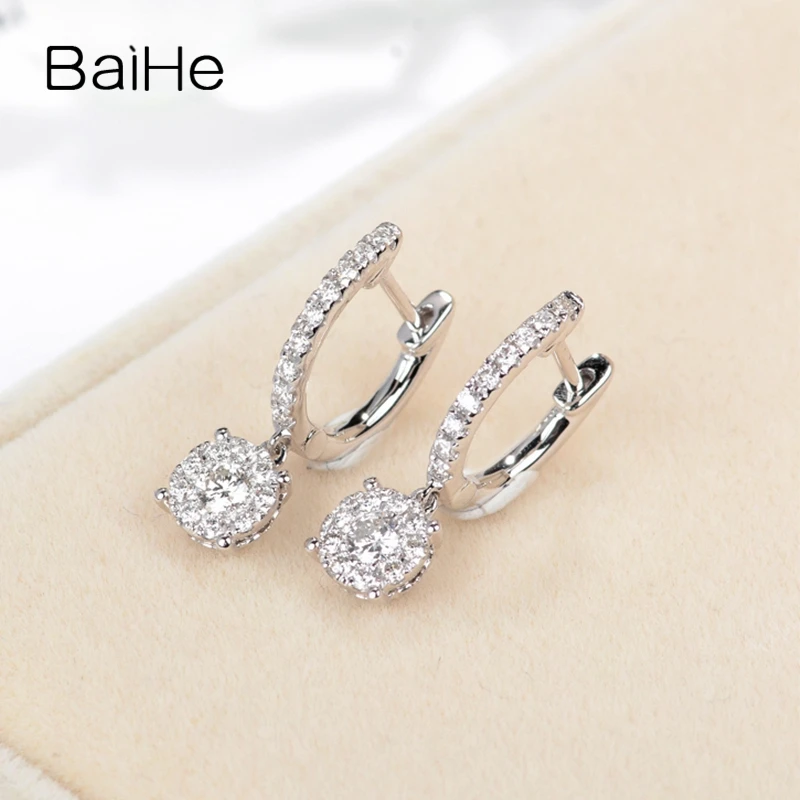 BAIHE Solid 14 к розовое золото 0.50ct H/SI круглая огранка натуральный бриллиант