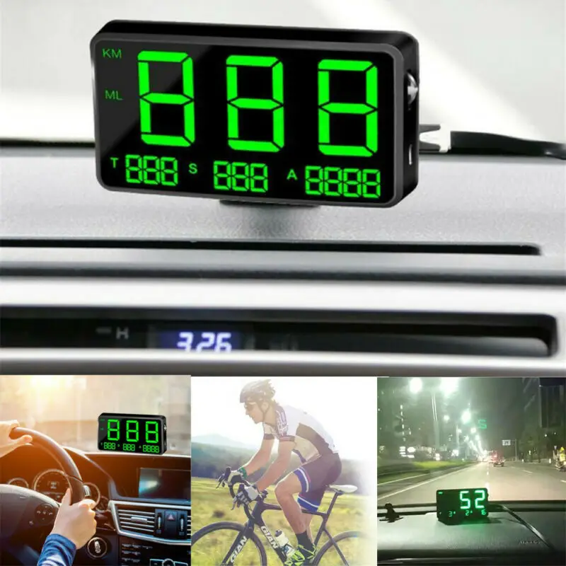 Автомобильный gps скоростной счетчик большой светодиодный дисплей км/ч скорость