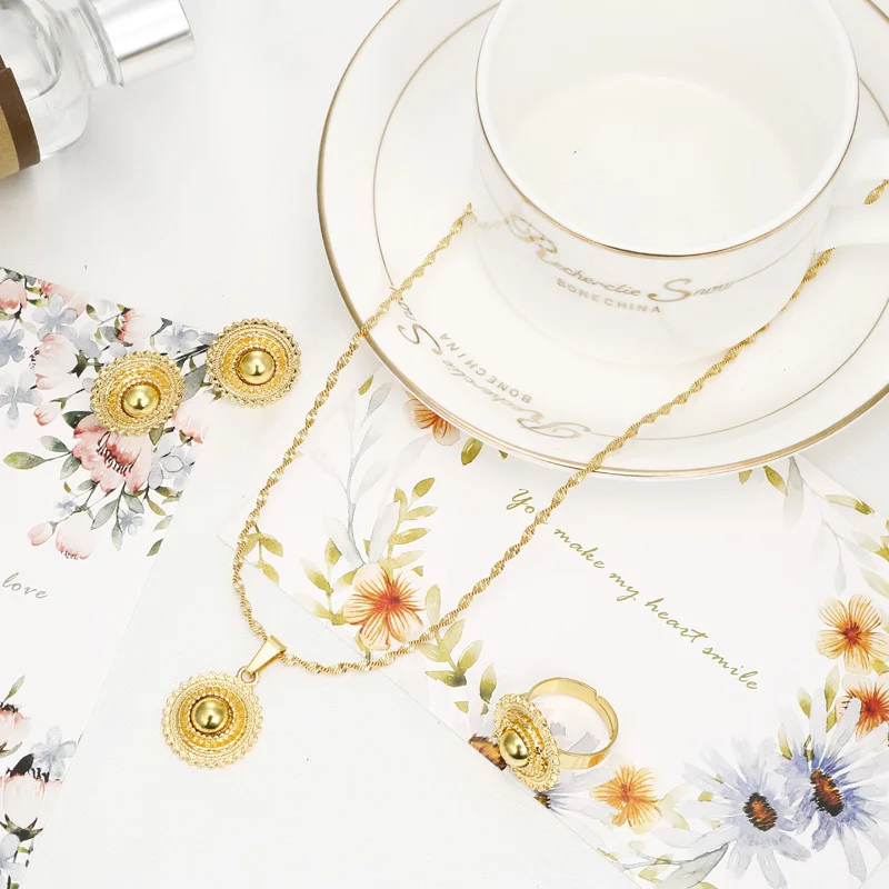 Комплект свадебных ювелирных изделий Shamty маленький и средний размер Женский