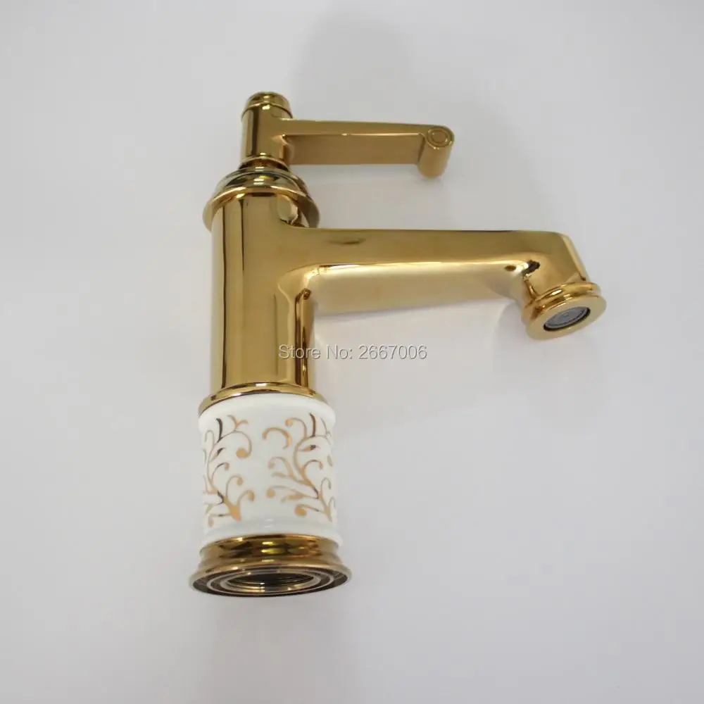 Бесплатная доставка акция золотистый смеситель для ванной комнаты латунный кран