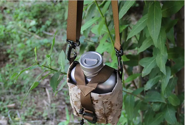 Keith Ti3060 титановая Военная бутылка для воды 1.1L+ 0.7L w/камуфляжная сумка