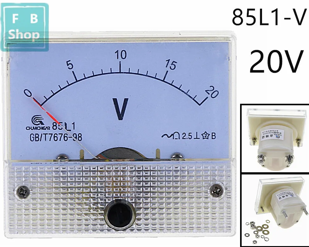 1 шт. 85L1-V 20V AC аналоговый вольтметр панельный измеритель напряжения 64*56 мм |