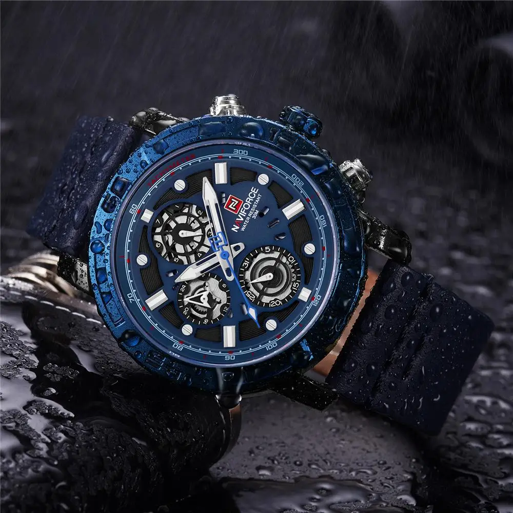 NAVIFORCE мужские часы лучший бренд класса люкс водонепроницаемые 24 часа дата